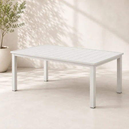 ella ext dining table white