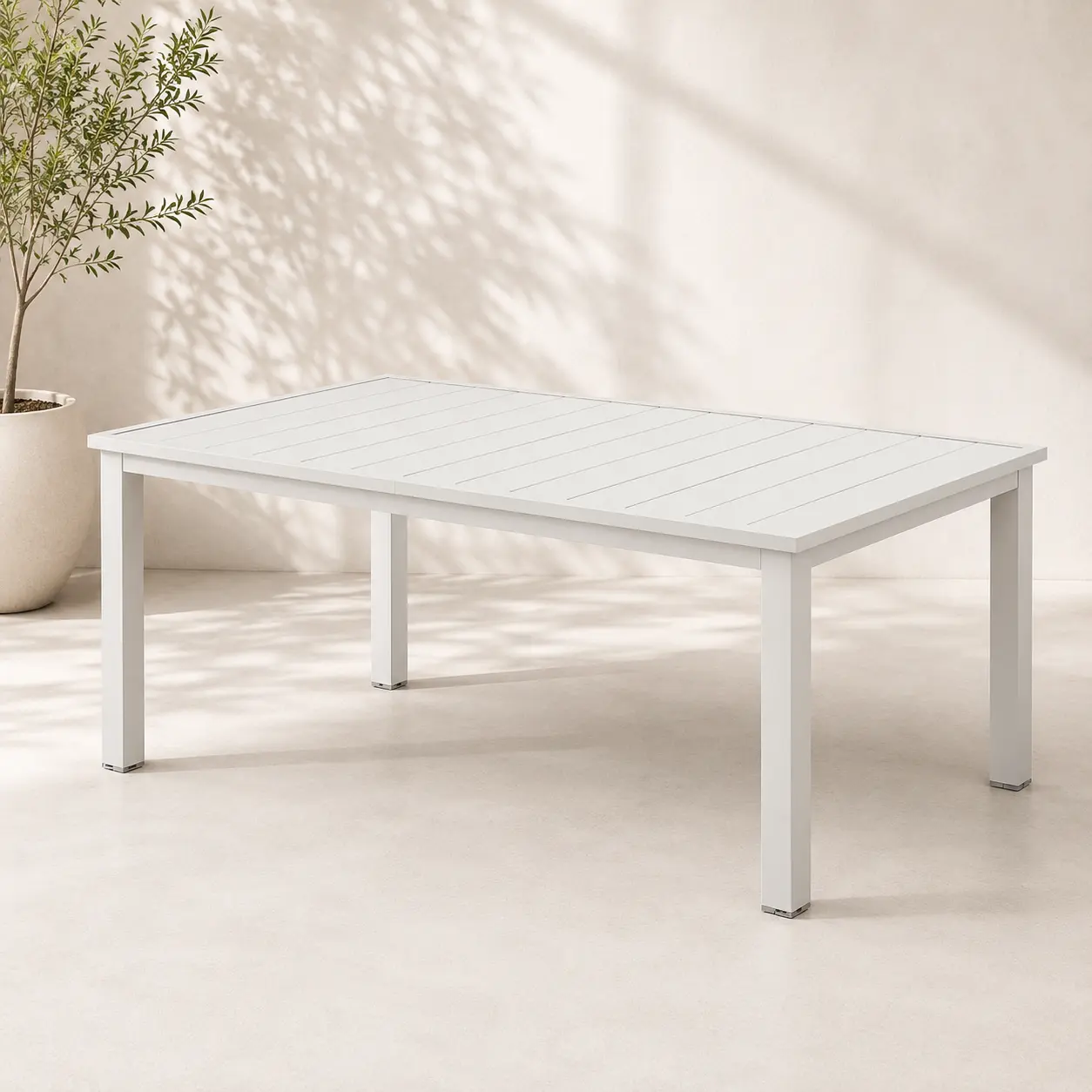 ella ext dining table white