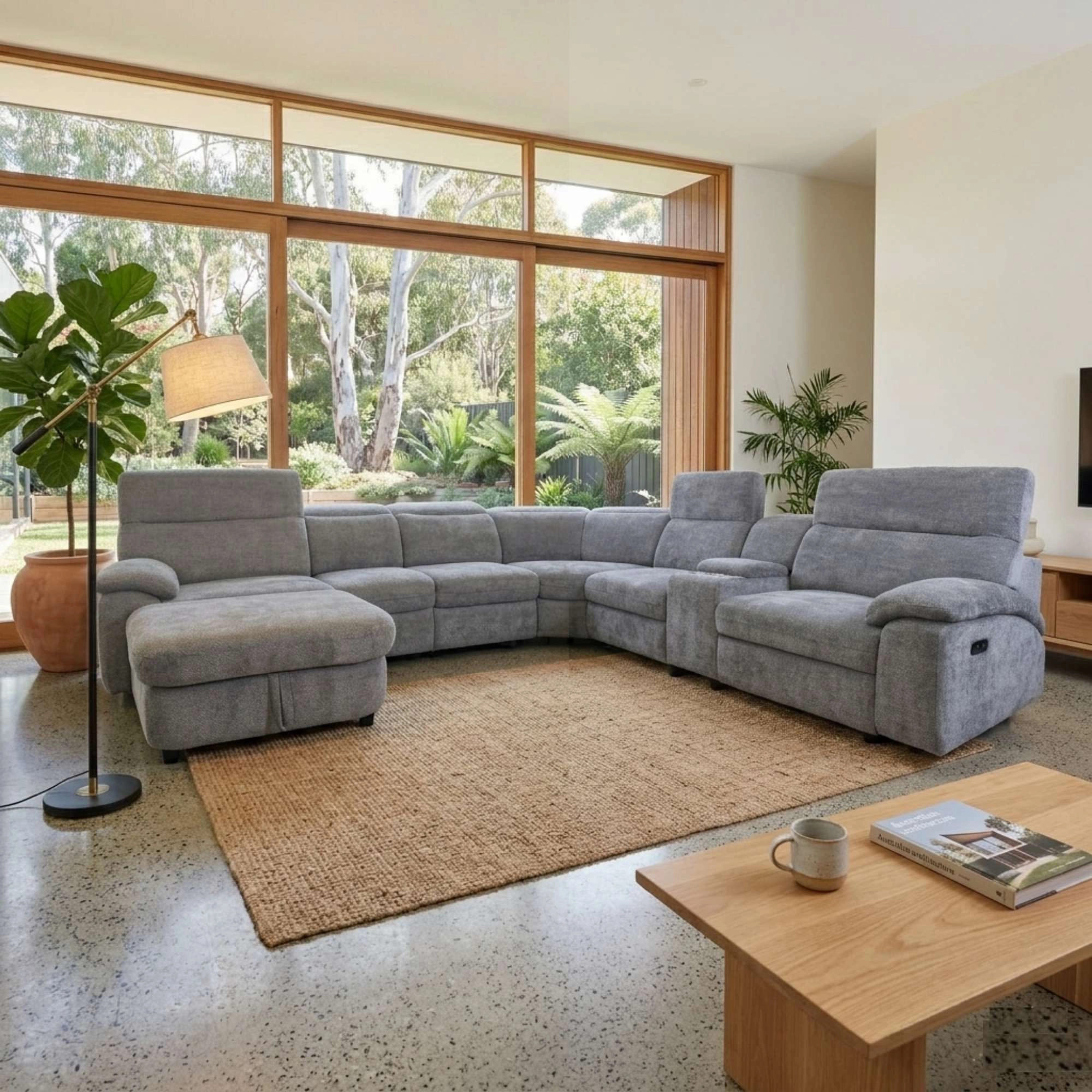 Family lounge sofa bed in Perth WA showroom