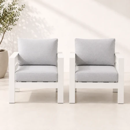 hamiilton 1 seater(pack 2) white