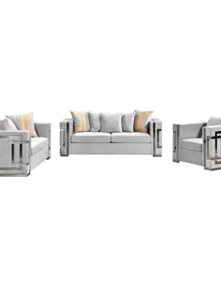 Modern black velvet couch set with gold detailing Perth
