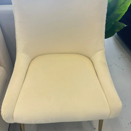 Modern cream Velvet Dining Chair