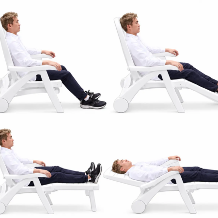 Sun Lounge Flodable White Perth mutlifuctional
