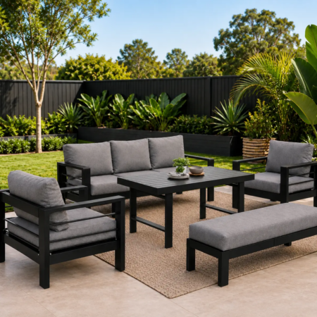 Hamilton 7 Seater DIning COffee Set Perth
