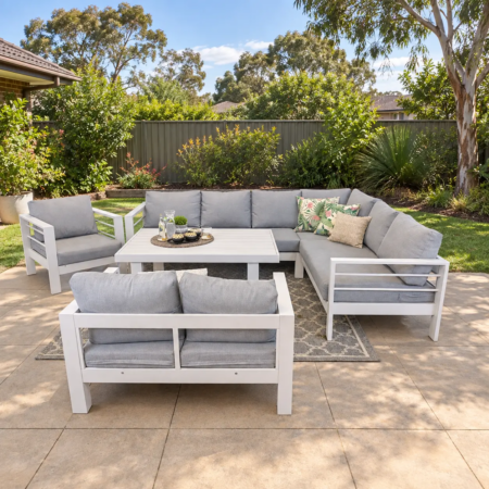 L SHAPE LOUNGE WHITE