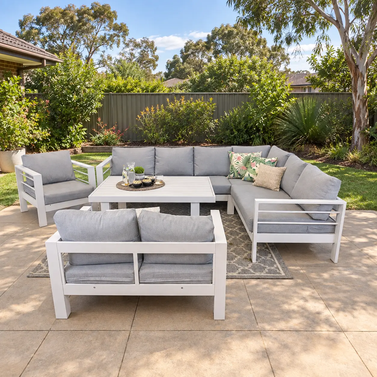L SHAPE LOUNGE WHITE