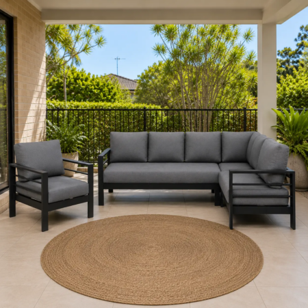L shape and 1 seater black