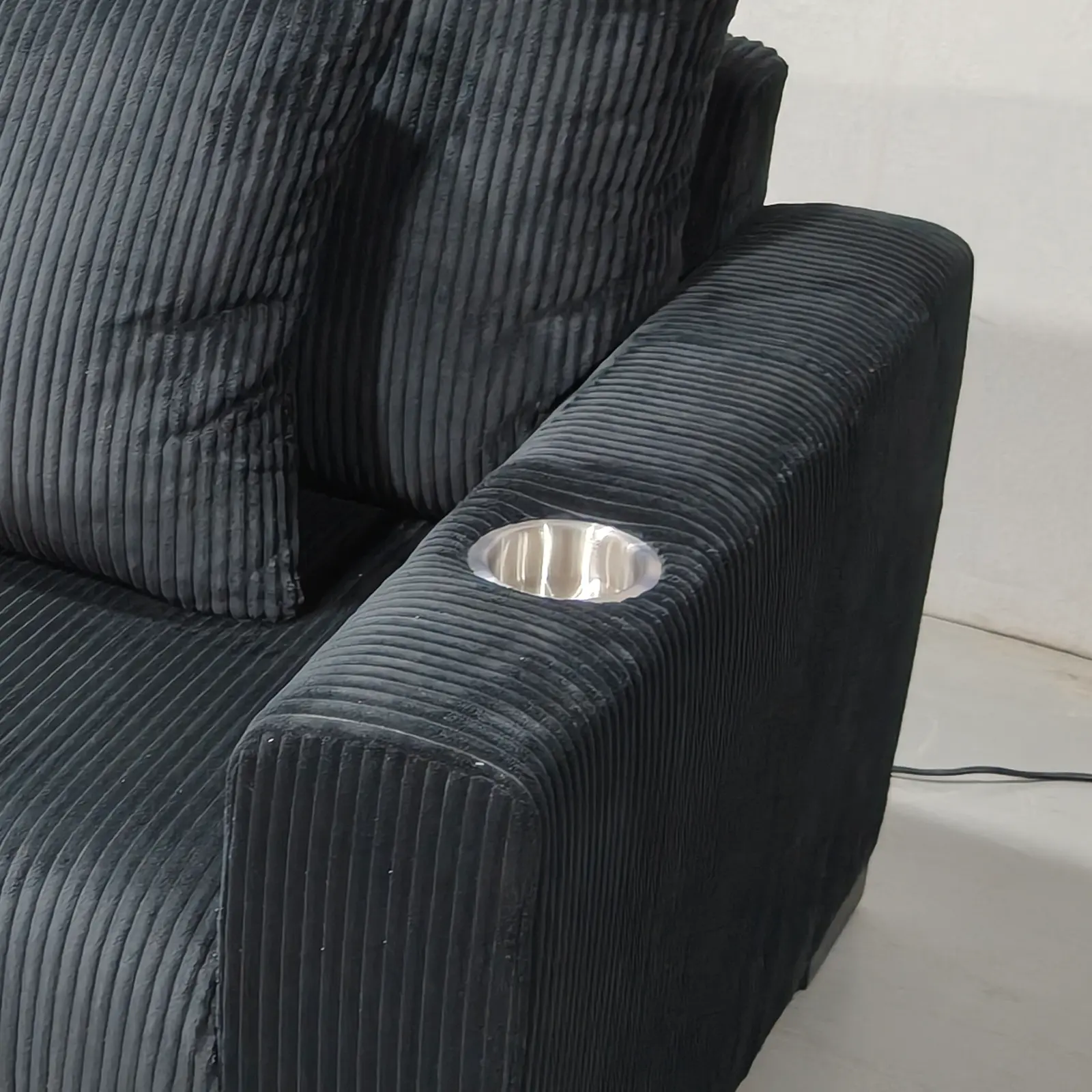 Aspen L-Shape Sofa with Cup Holders
