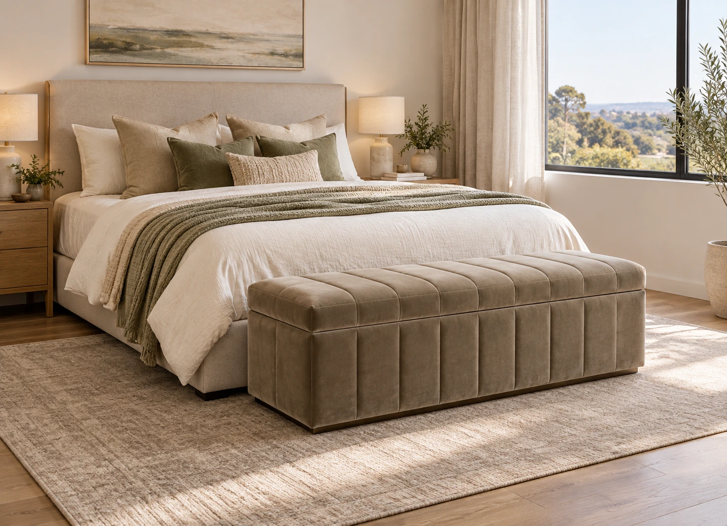 Bedroom bench ottomans -how to choose the right size