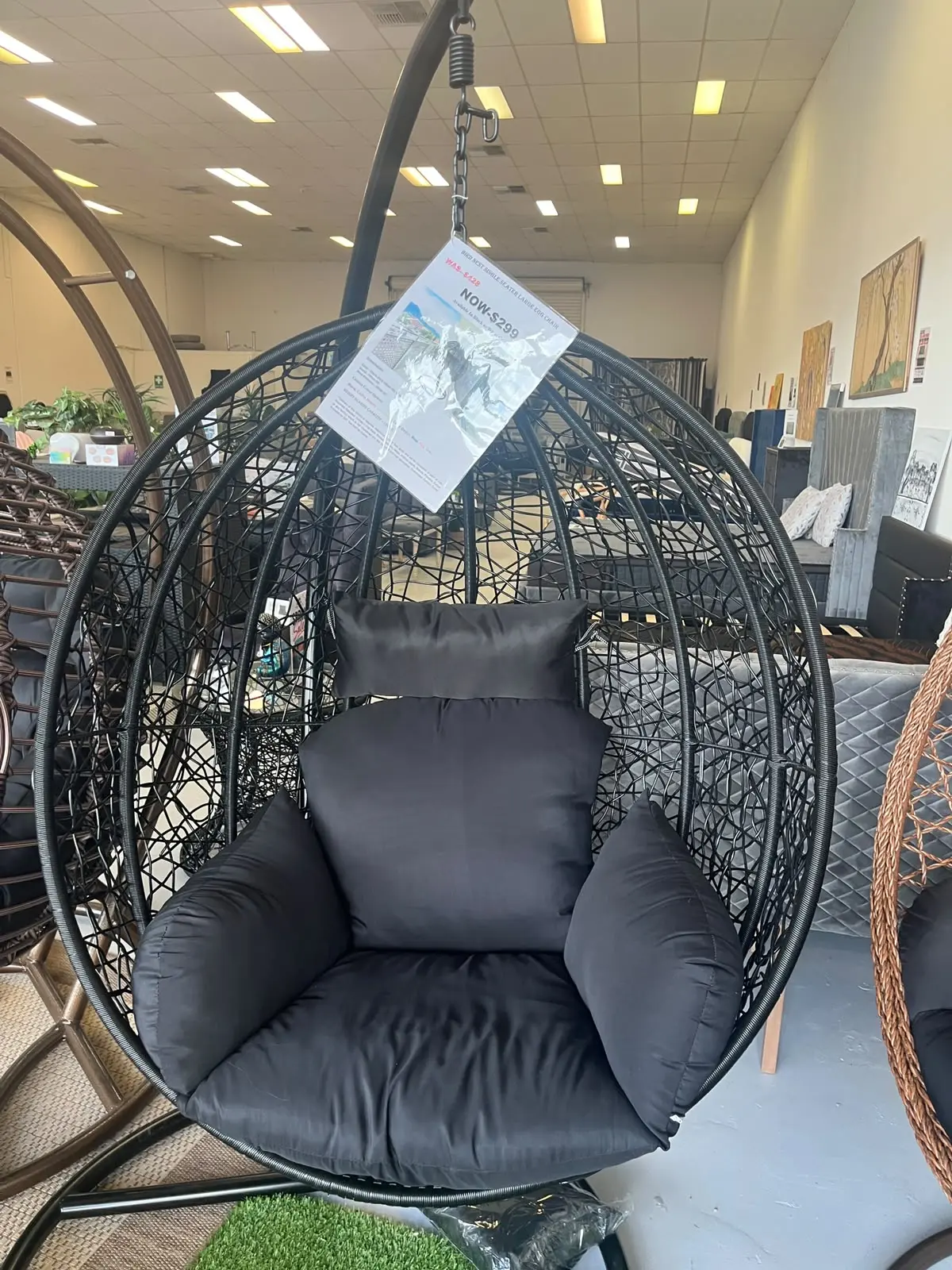 Black Bird Nest Single Egg Chair