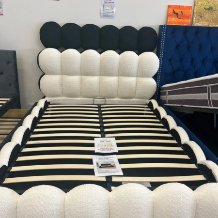 Cream Teddy Bear Boucle Bed