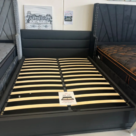 Luxe Leather Black Queen Size bed