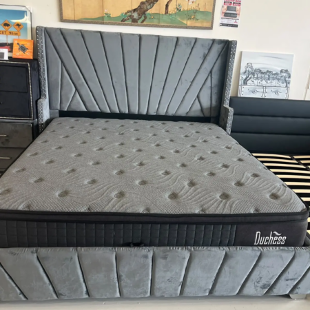 Luxe Velour Grey King Size Bed