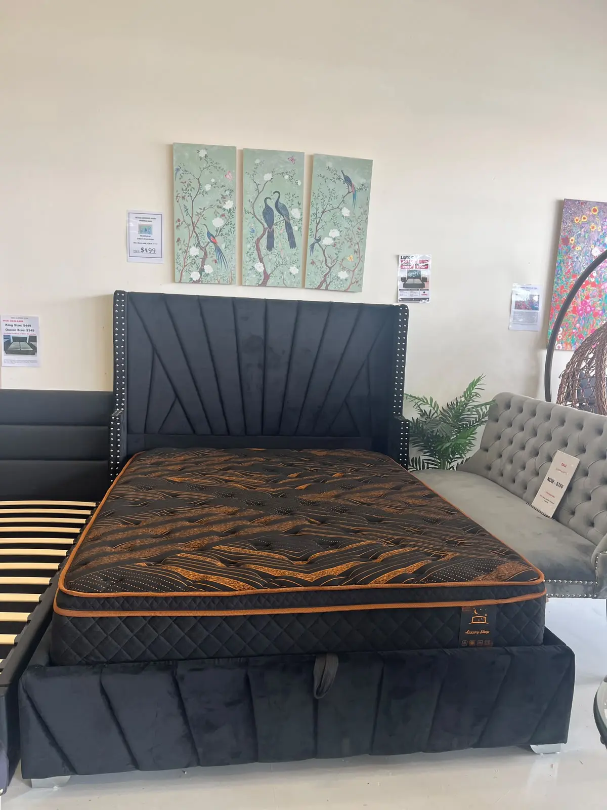 Luxe Velour Queen Size bed frame
