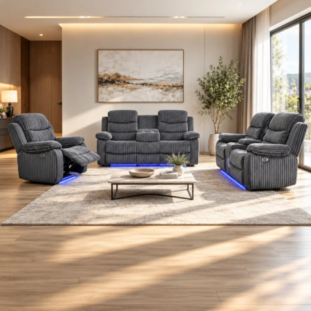 Sunlit Charcoal Reclining Lounge Set